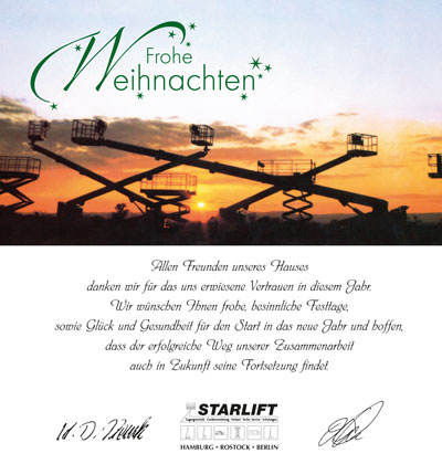 Starlift Weihnachtskarte 2011 400